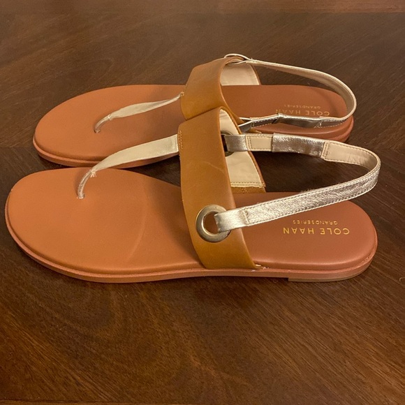 Cole Haan Grandseries Womens Anera Leather sandals Cognac size 10B - Picture 1 of 5